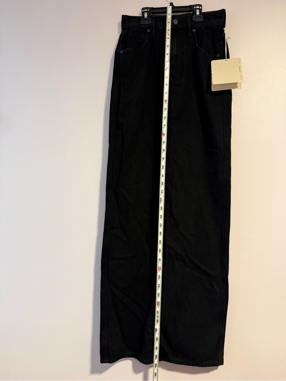 NWT MOTHER - The Candy Stick Denim Maxi Skirt, licorice black, size 25 MSRP $208 - Picture 12 of 12